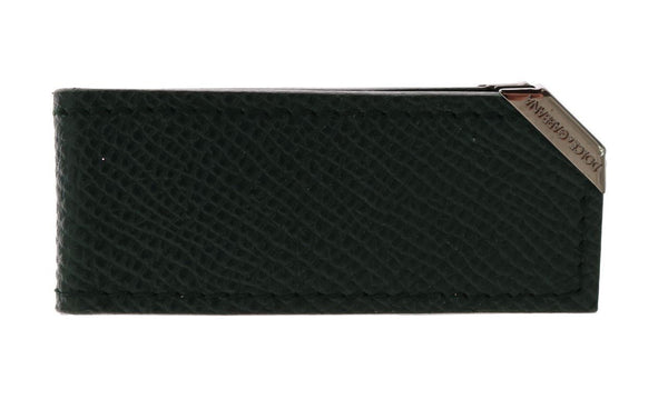Green Leather Magnet Money Clip