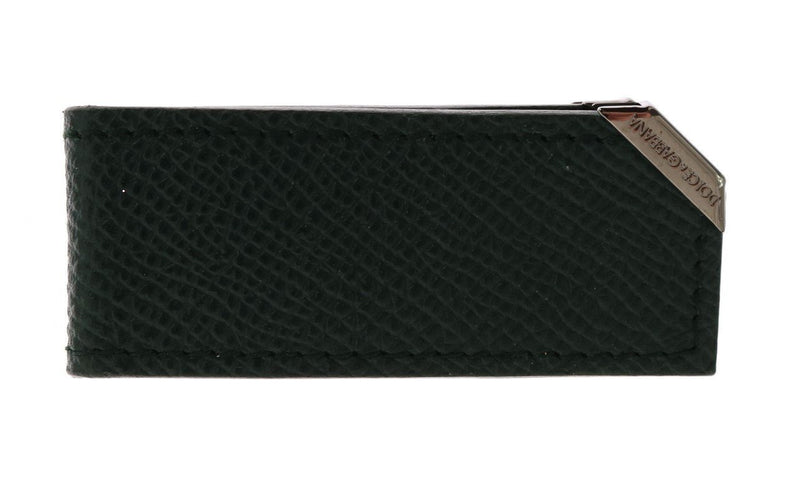 Green Leather Magnet Money Clip
