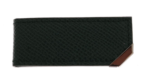 Green Leather Magnet Money Clip