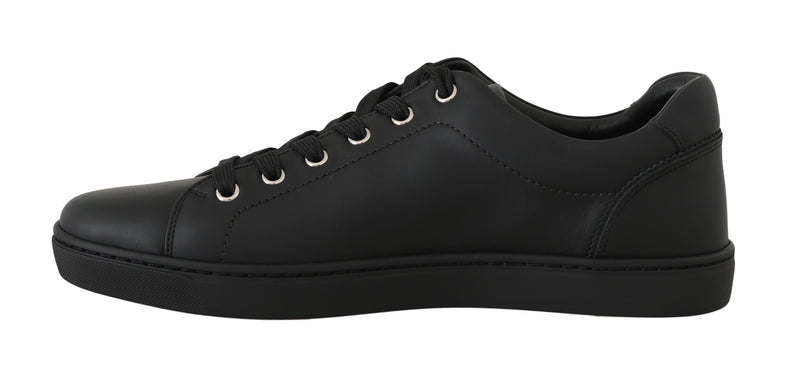 Black Leather Casual Sneakers