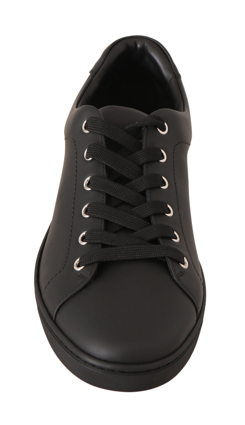 Black Leather Casual Sneakers