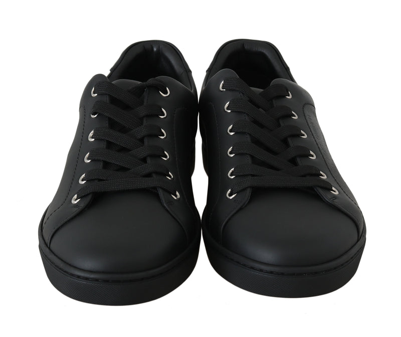 Black Leather Casual Sneakers