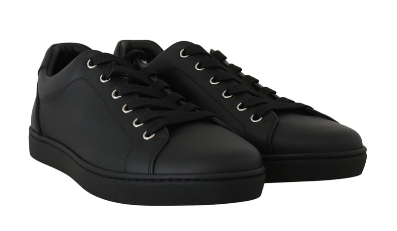 Black Leather Casual Sneakers