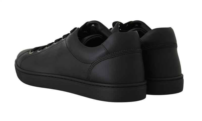 Black Leather Casual Sneakers