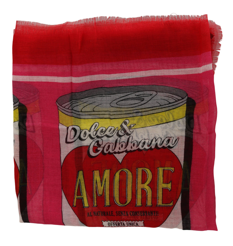 Red AMORE Cashmere Silk Wrap Scarf