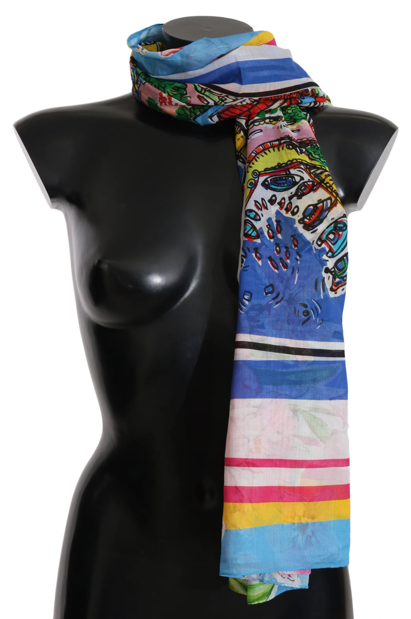 Multicolor PORTO CERVO Cotton Shawl Scarf