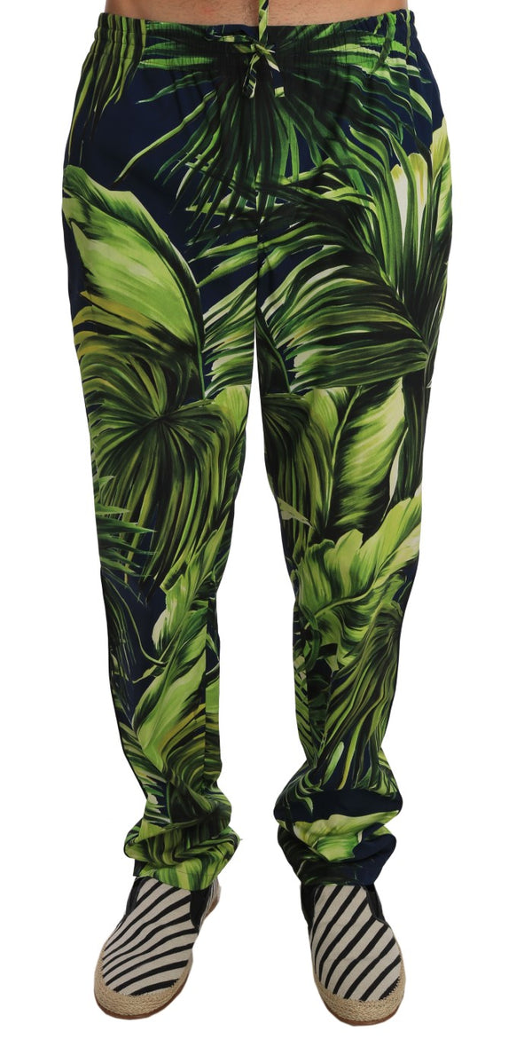Green Leaves Cotton Casual Pyjamas Lounge Pants