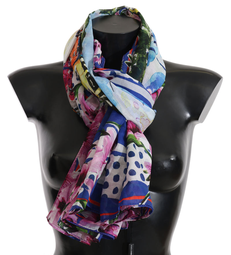 Scarf Multicolor ST TROPEZ Print Cotton Shawl