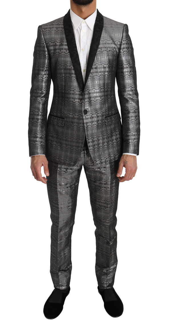 Silver Gray Shiny GOLD 2 Piece Slim Suit