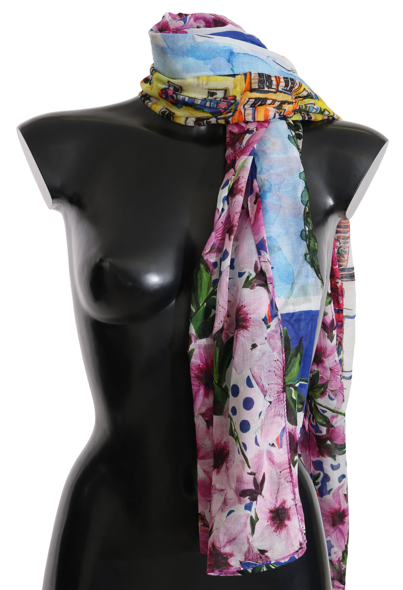 Scarf Multicolor ST TROPEZ Print Cotton Shawl