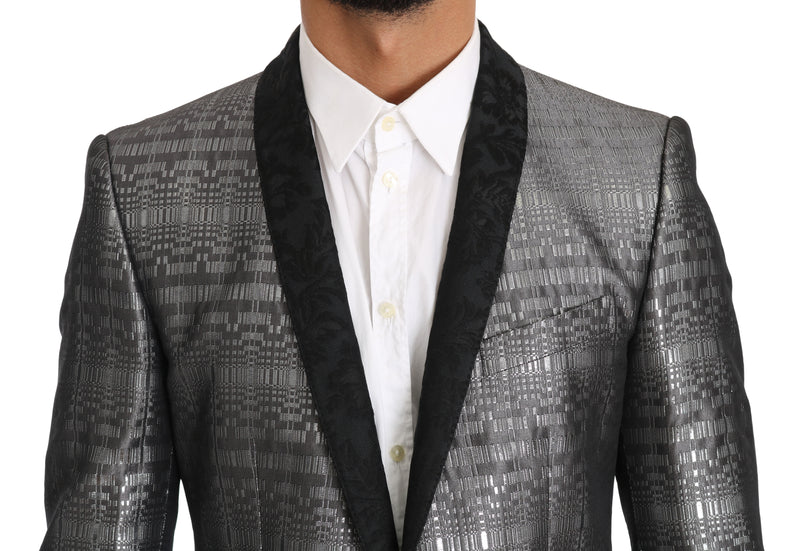 Silver Gray Shiny GOLD 2 Piece Slim Suit