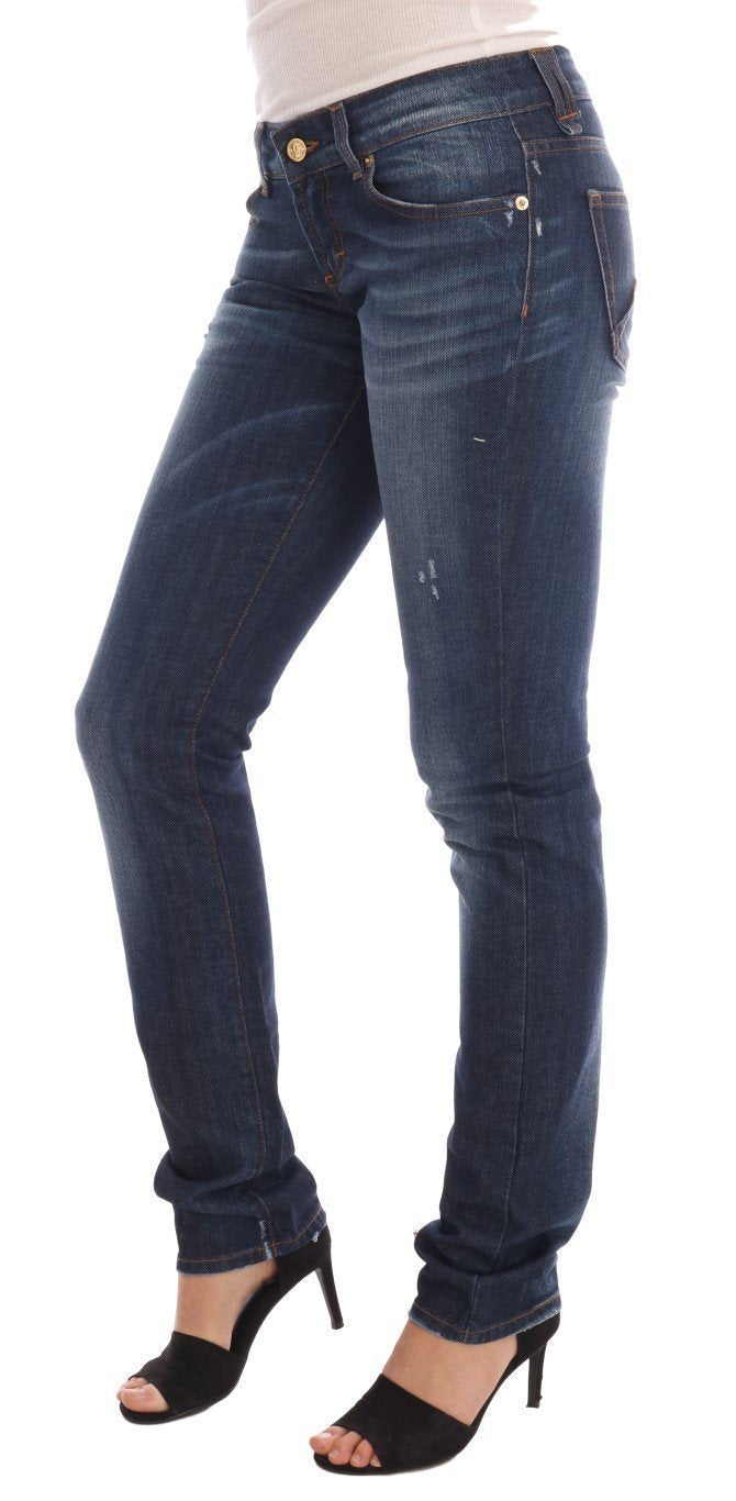 Blue Wash Cotton Stretch Skinny Low Jeans