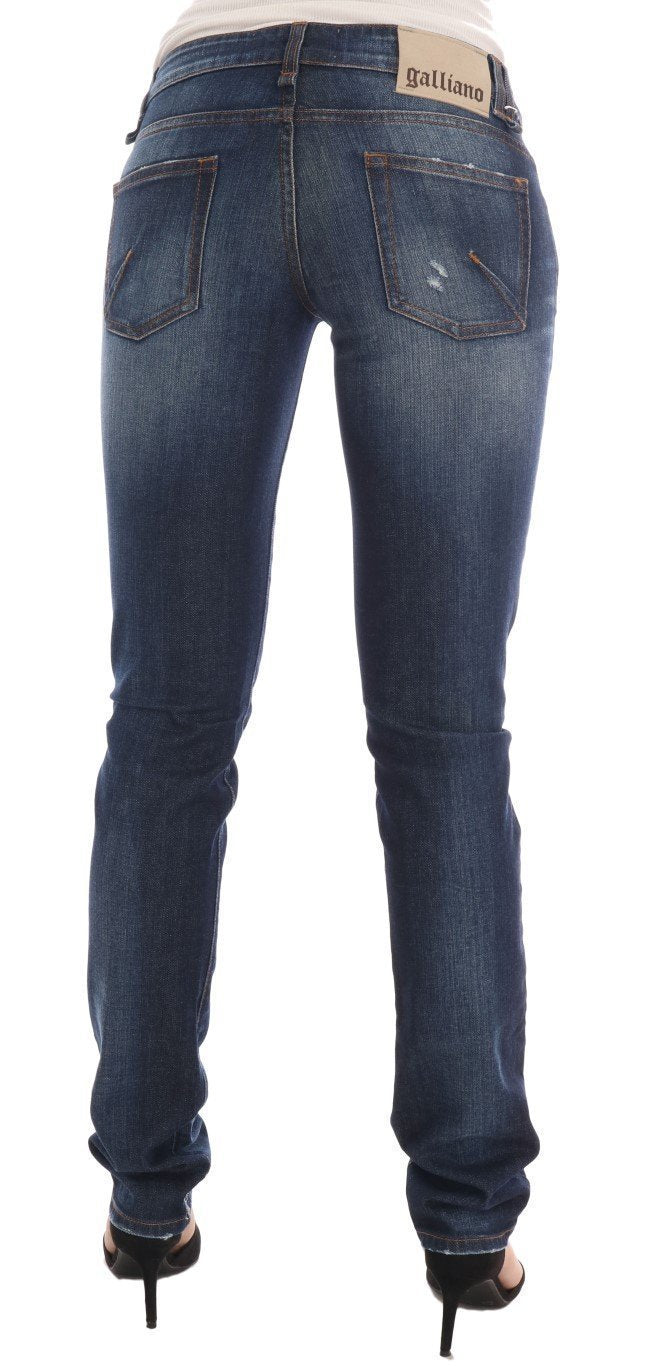 Blue Wash Cotton Stretch Skinny Low Jeans