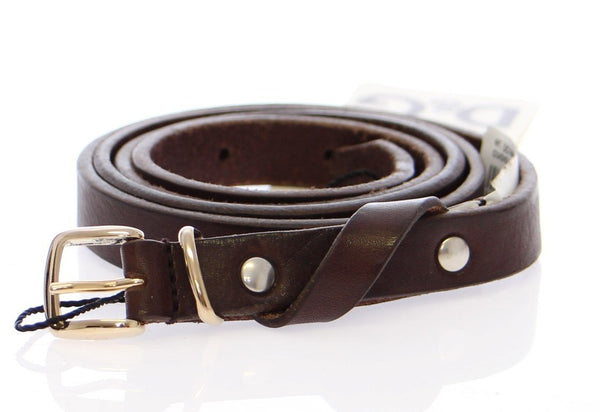 Brown Leather Logo Belt