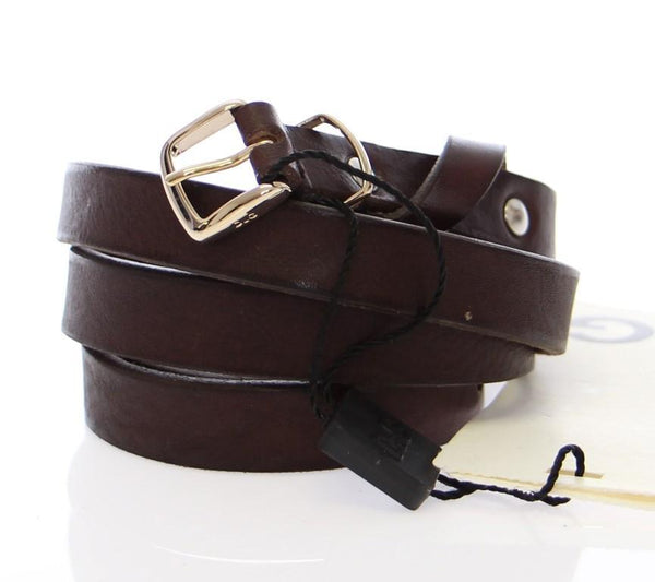 Brown Leather Logo Belt