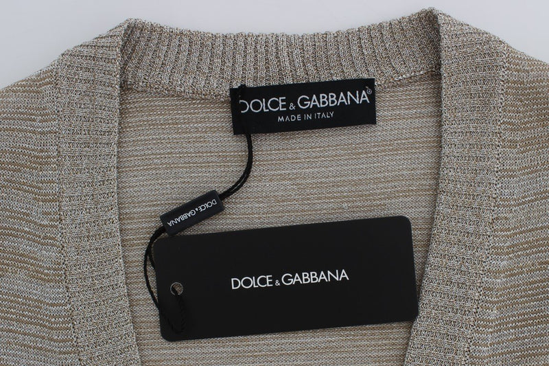 Beige Long Sleeve Cardigan Sweater