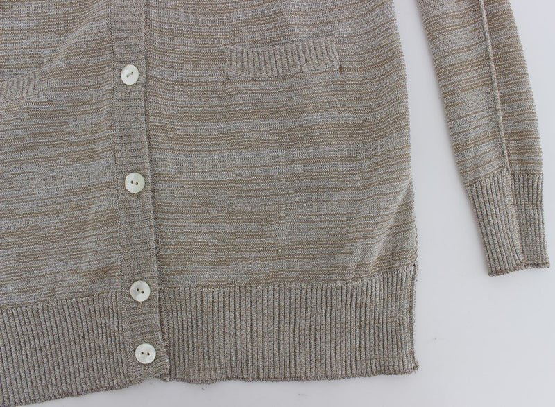 Beige Long Sleeve Cardigan Sweater