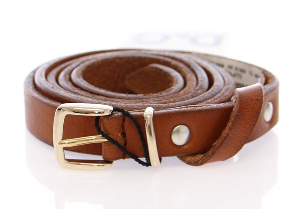 Brown Leather Logo Belt