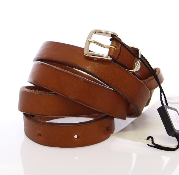 Brown Leather Logo Belt