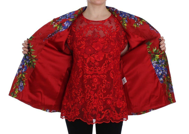 Red Floral Brocade Jacket