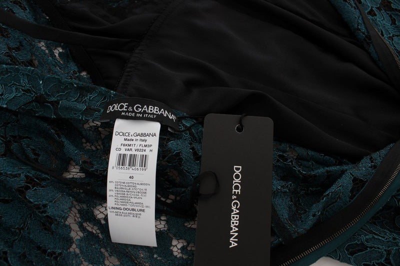 Blue Floral Lace Bodycon Maxi Ball Dress