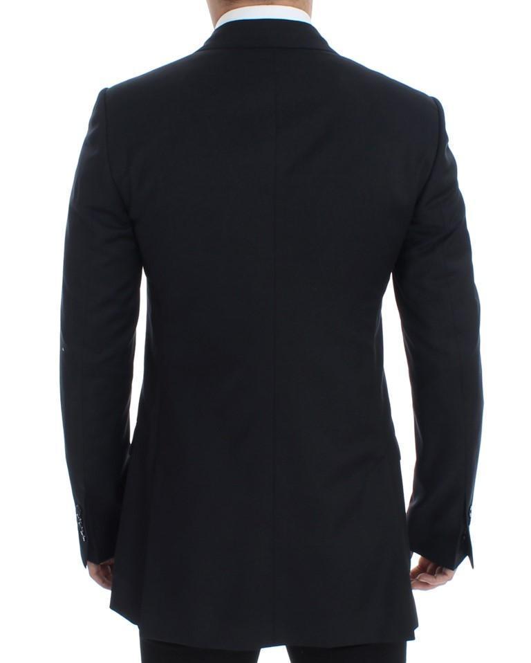Black Wool Long Double Blazer Jacket Coat