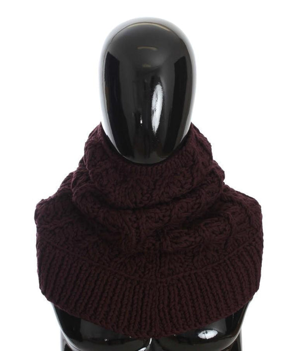 Bordeaux Wool Knitted Scarf