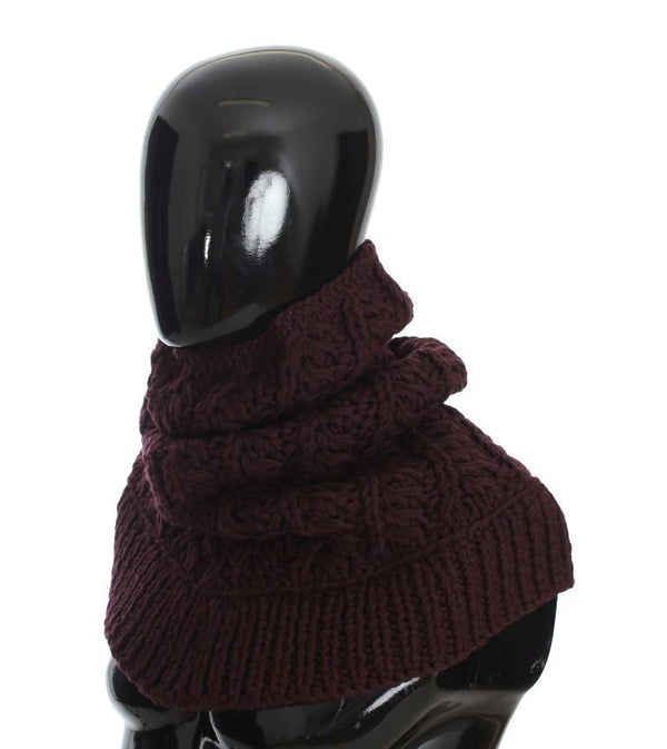 Bordeaux Wool Knitted Scarf