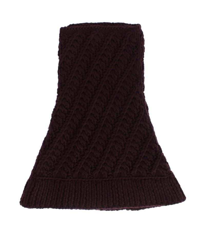 Bordeaux Wool Knitted Scarf