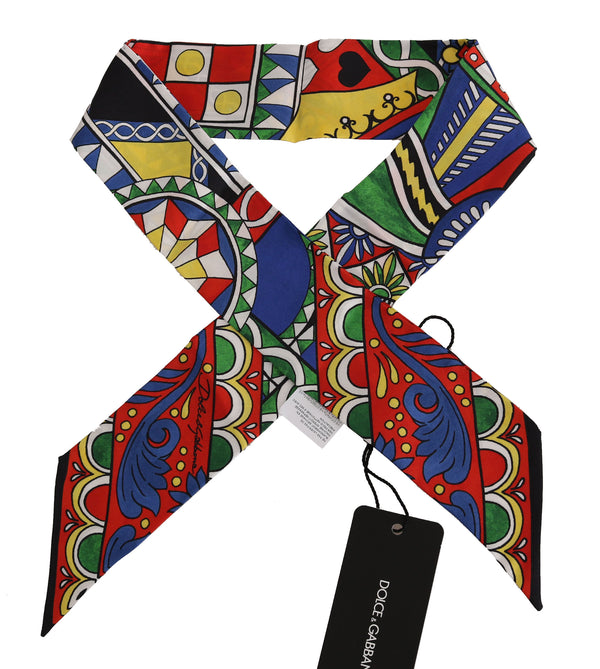 Multicolor Carretto Silk Shawl Necktie Scarf