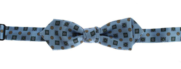 Blue Silk Baroque Neck Bow Tie