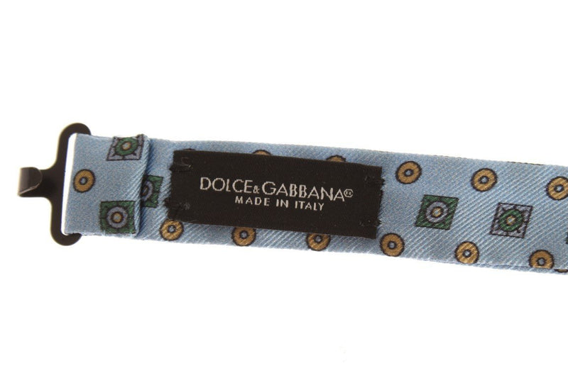 Blue Silk Baroque Neck Bow Tie