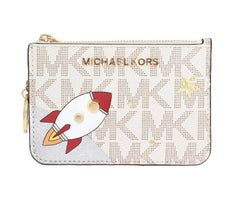 White ILLUSTRATIONS Key Ring Pouch Wallet