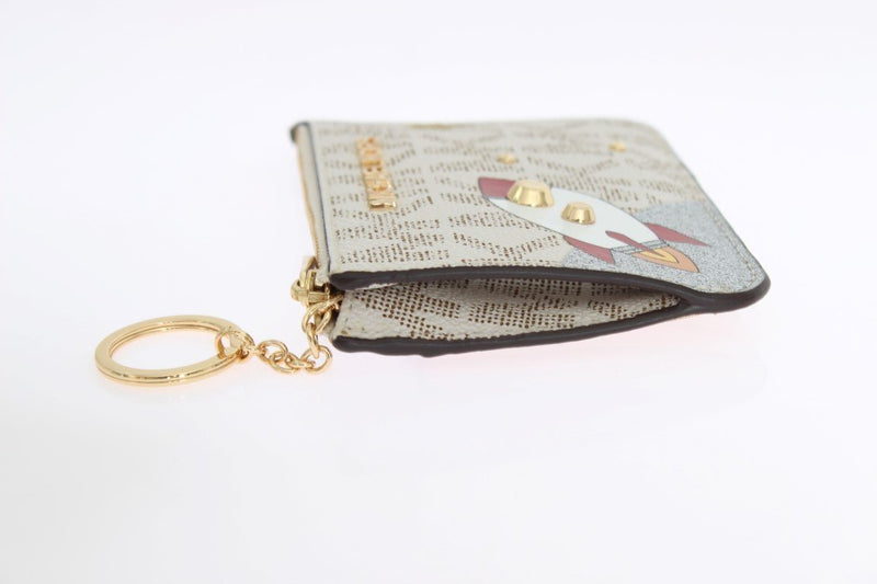 White ILLUSTRATIONS Key Ring Pouch Wallet