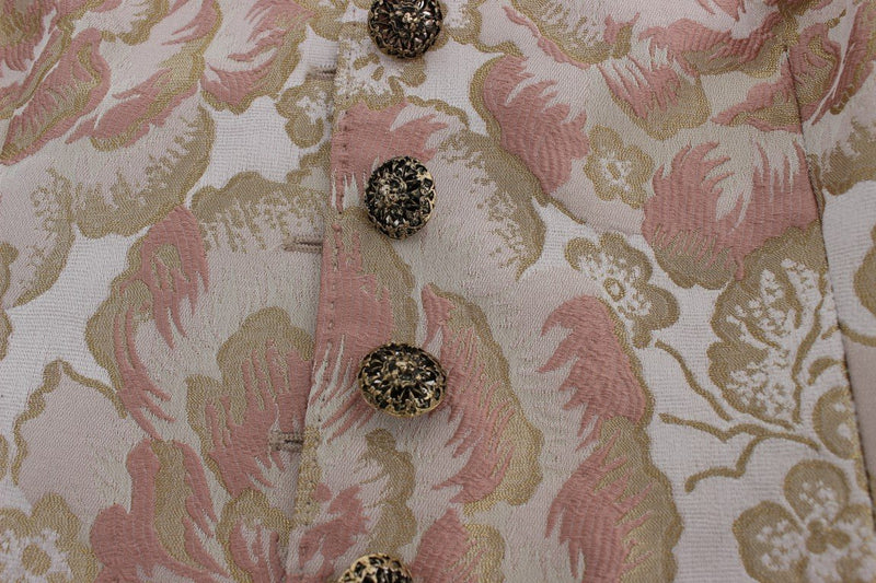 Pink Gold Baroque Silk Vest