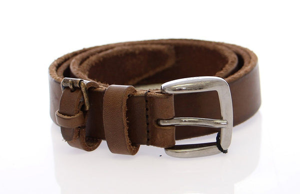 Brown Leather Logo Belt