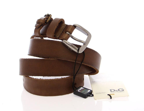 Brown Leather Logo Belt