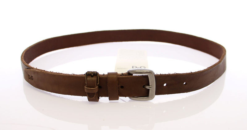 Brown Leather Logo Belt