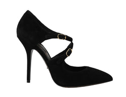 Black Suede Stiletto Heels Pumps