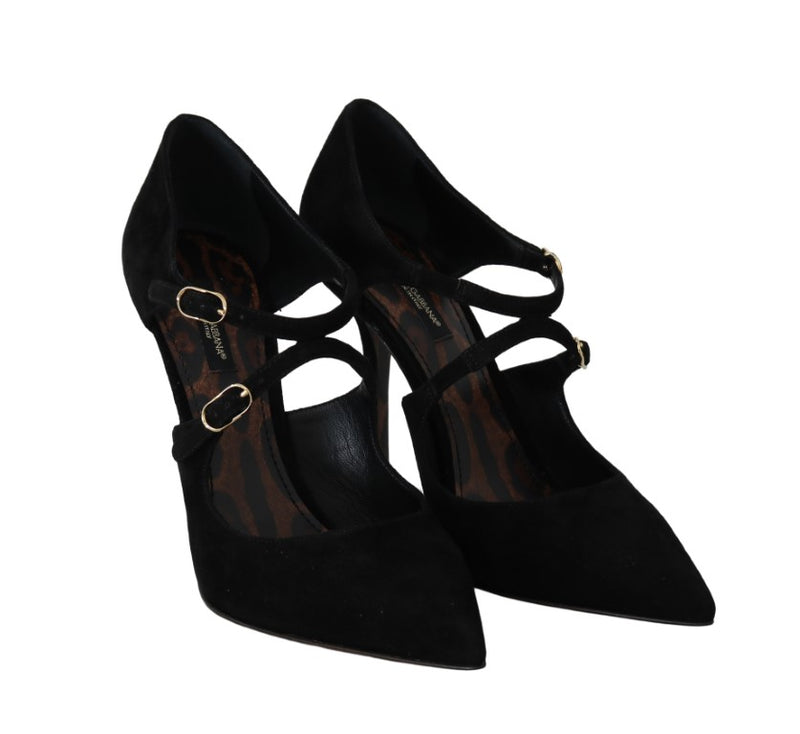 Black Suede Stiletto Heels Pumps