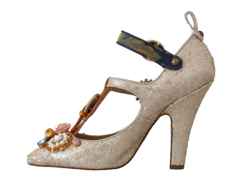 Gold Sequin Crystal Stone Sandal