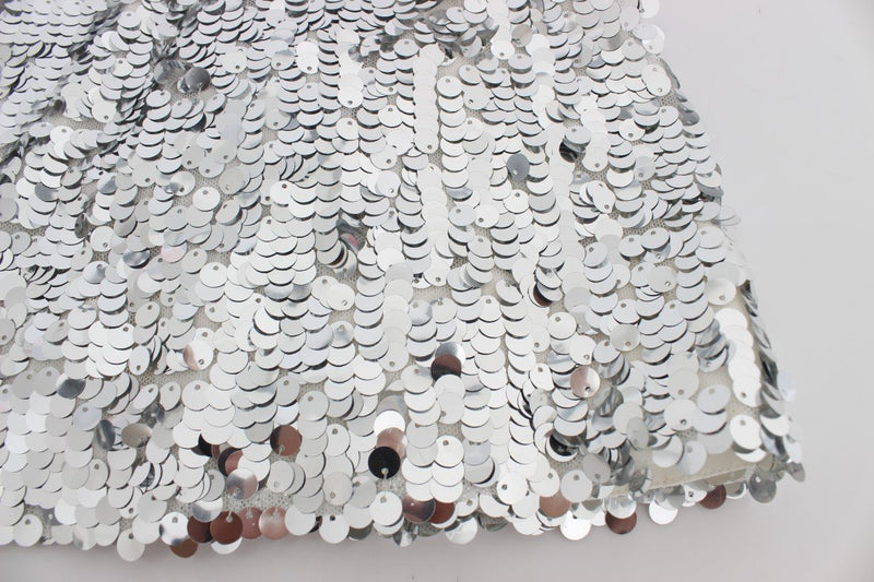 Silver Sequined A-Line Skirt
