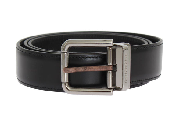 Black Leather Silver Buckle Belt