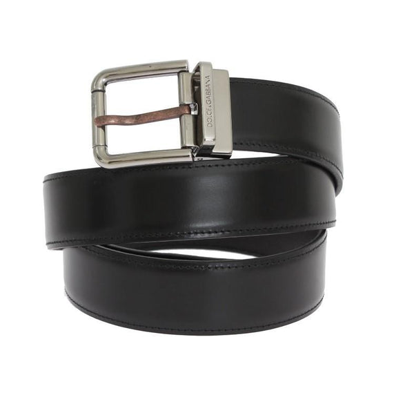 Black Leather Silver Buckle Belt