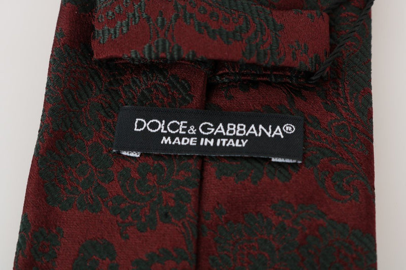 Bordeaux Silk Floral Pattern Tie