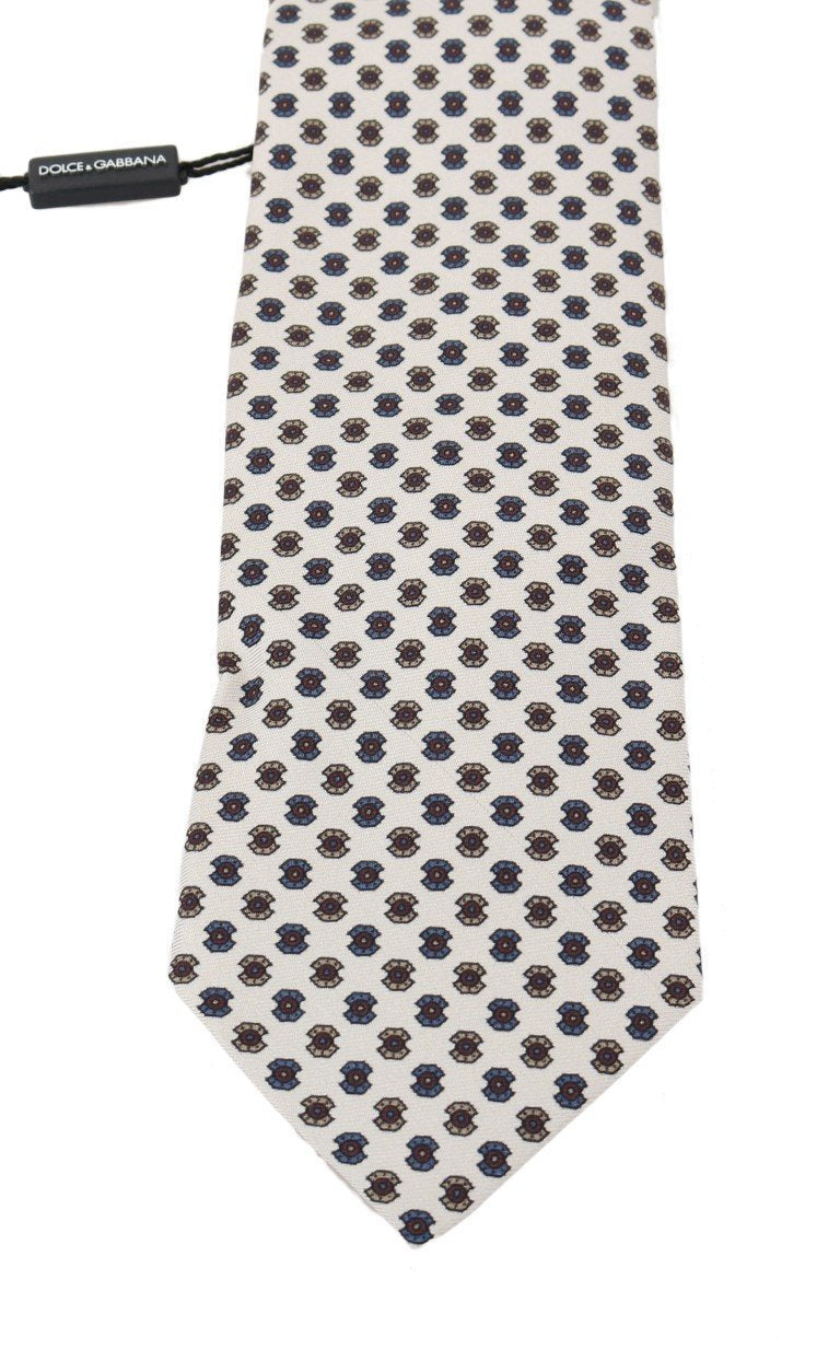 White Silk Pattern Tie