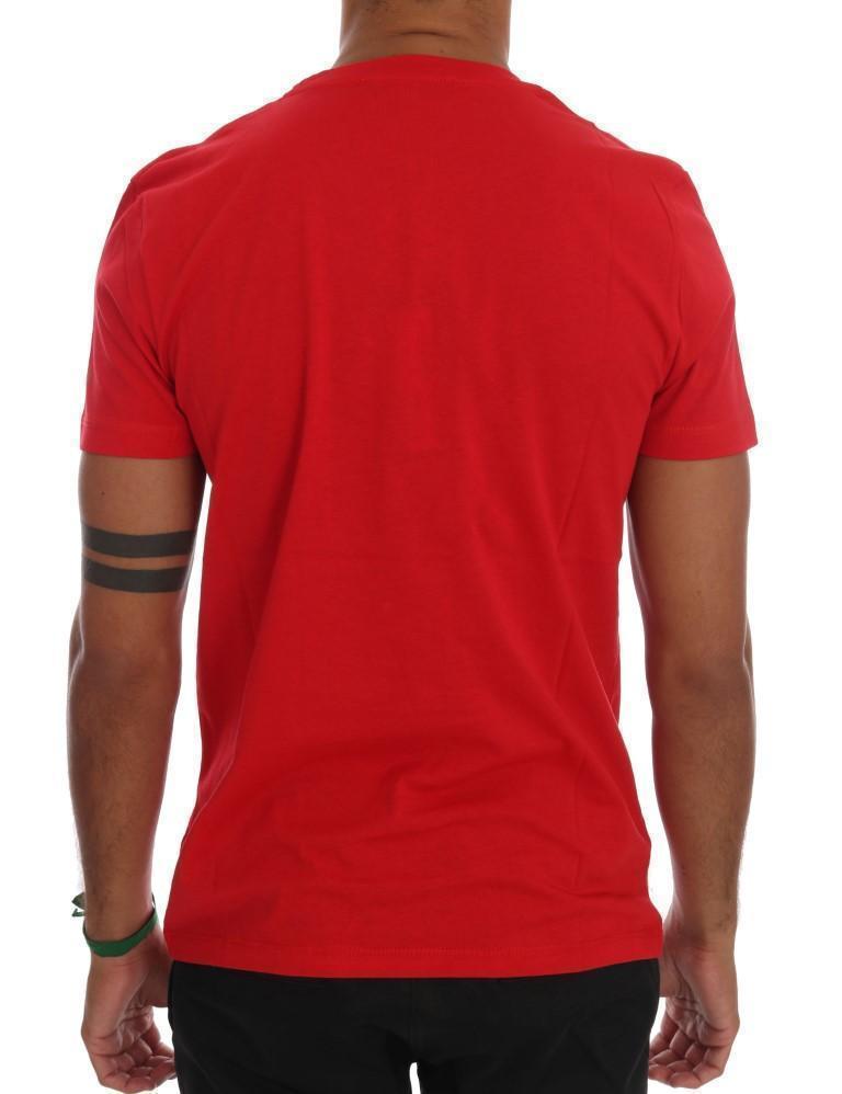 Red Cotton RIDERS Crewneck T-Shirt