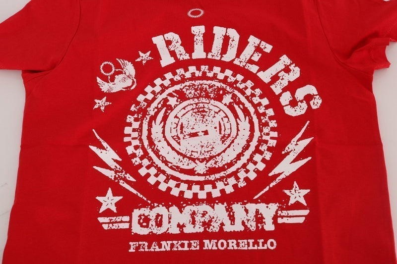 Red Cotton RIDERS Crewneck T-Shirt