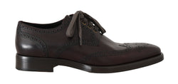 Bordeaux Leather Derby Wingtip Oxford Shoes