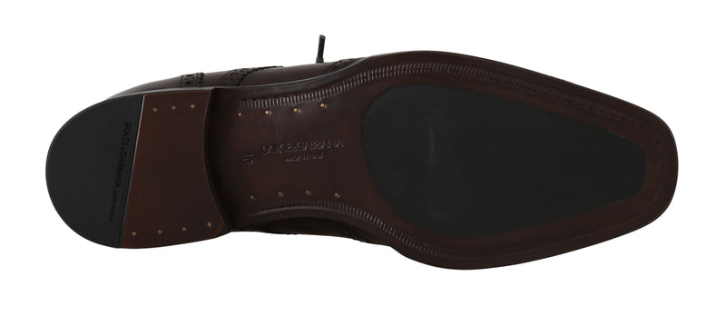 Bordeaux Leather Derby Wingtip Oxford Shoes